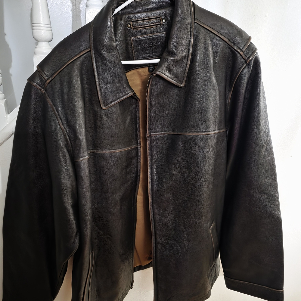 Sonoma Men's Dark Brown Leather Jacket